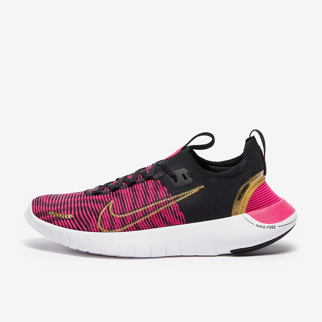 Nike Womens Free Run Next Nature Flyknit - Black/Metallic Gold