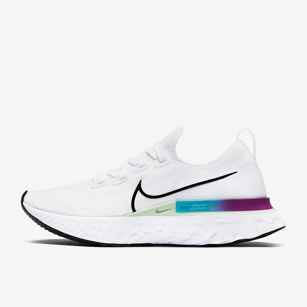 Nike Womens React Infinity Run Flyknit - White/Black-Vapor Green