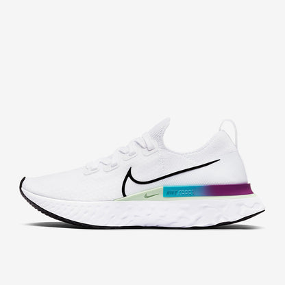 Nike Womens React Infinity Run Flyknit - White/Black-Vapor Green