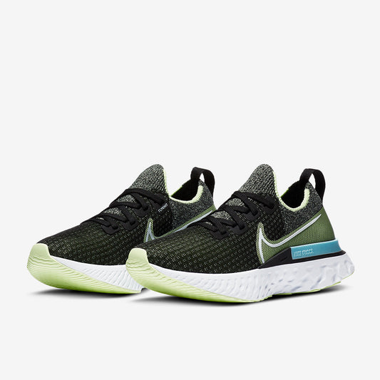 Nike Womens React Infinity Run Flyknit - Black/White-Barely Volt