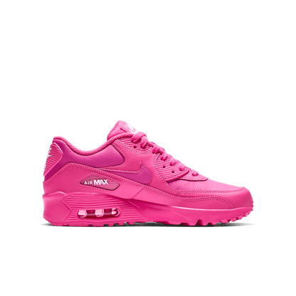 Girls' Nike Air Max 90 Leather "Laser Fuchsia"