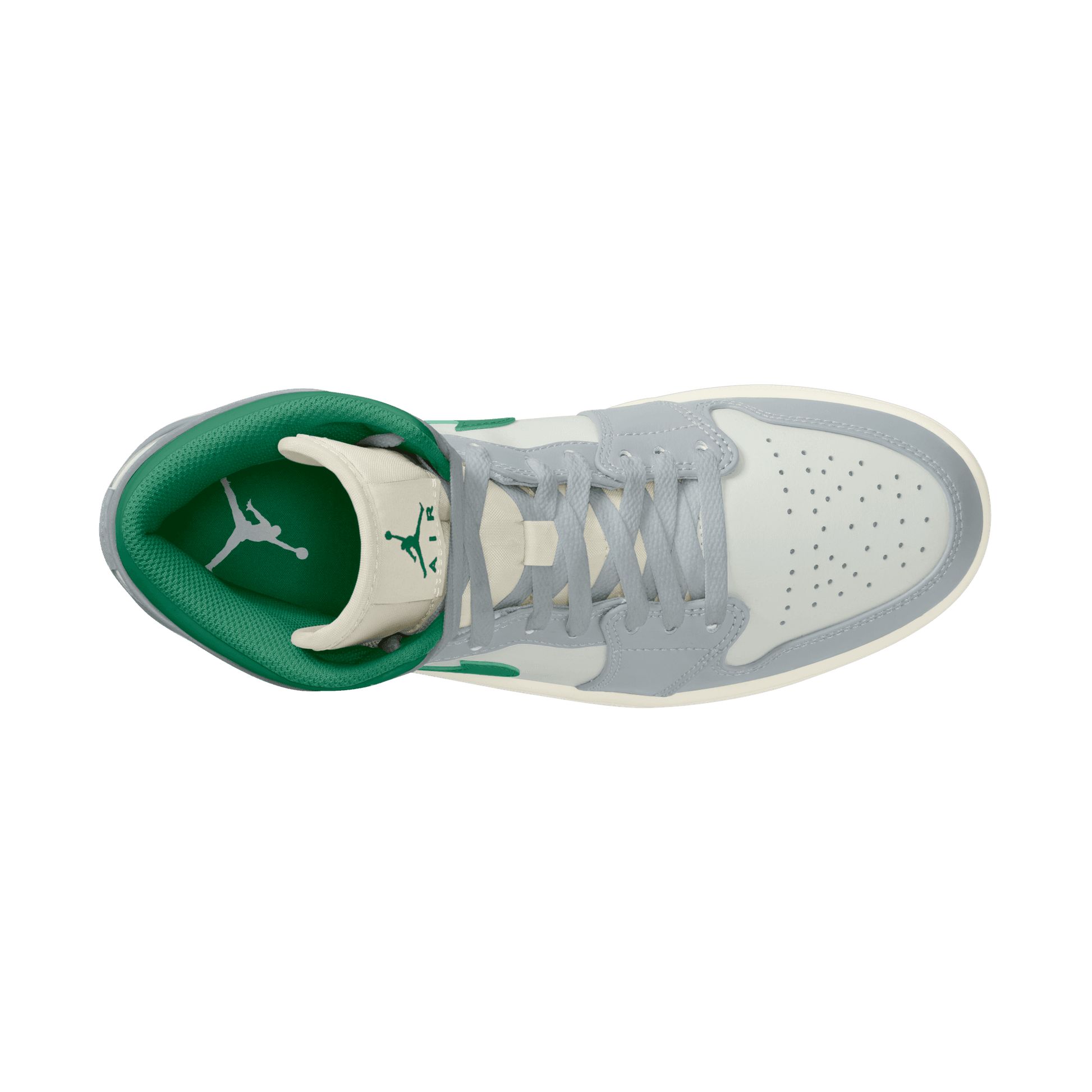 Men's Air Jordan 1 Mid "Summit White Lucky Green"