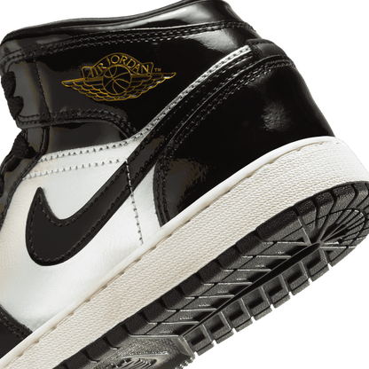 Big Kids' Air Jordan 1 Mid SE "Black Metallic Silver"