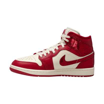 Women's Air Jordan 1 Mid SE "Red Cracked Leather"