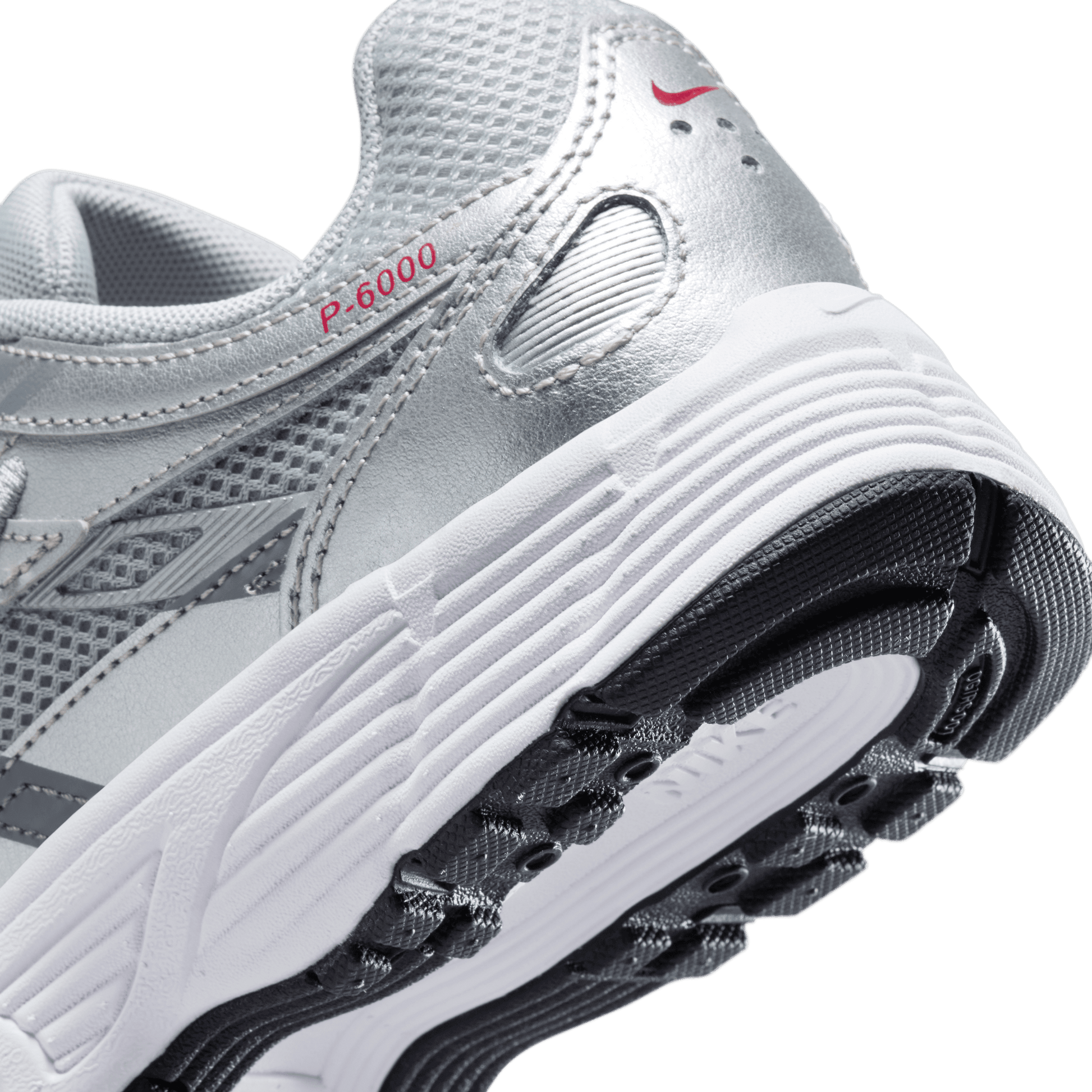 Big Kids' Nike P-6000 "Metallic Silver Gym Red"