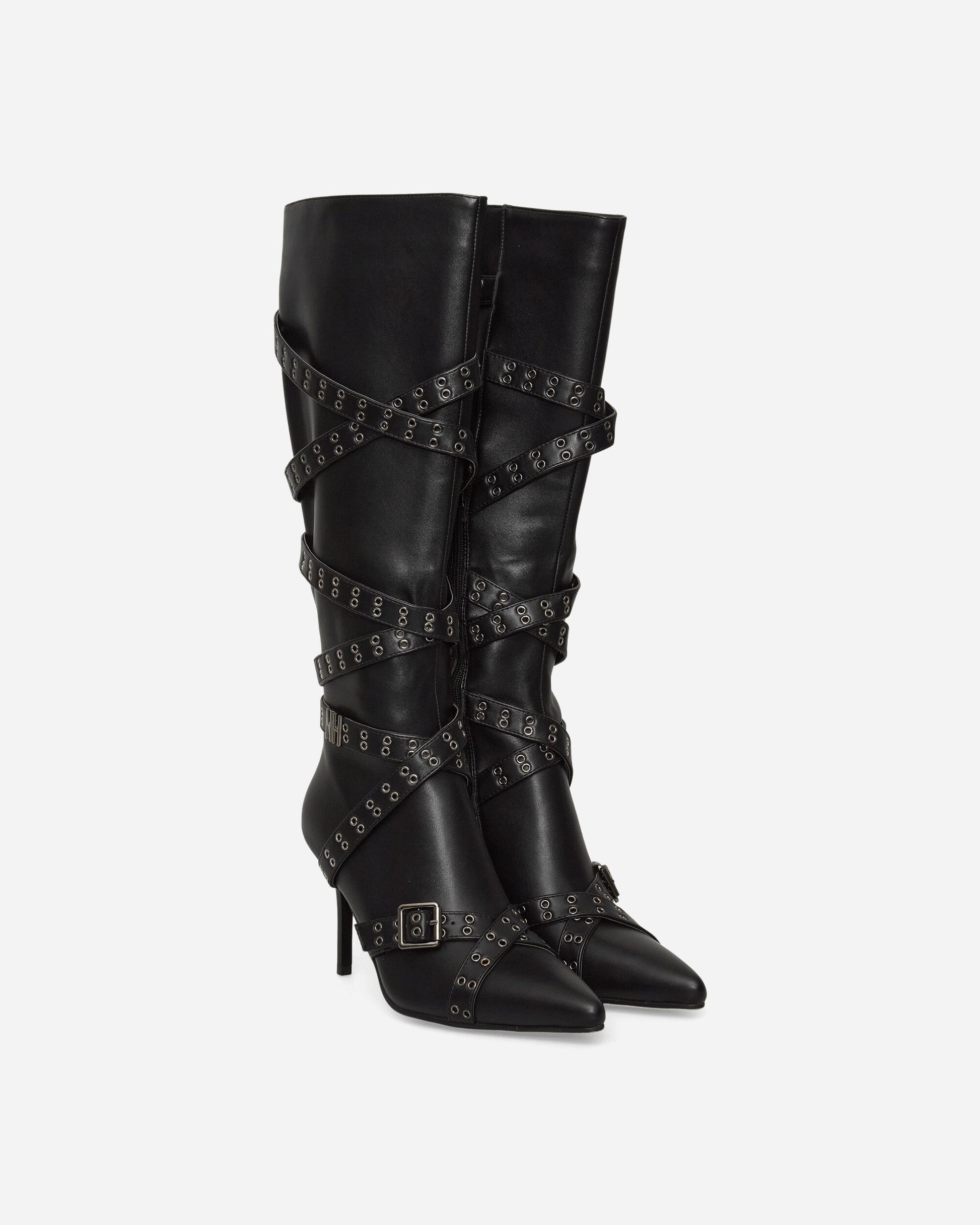 Women's Strappy Boots Black