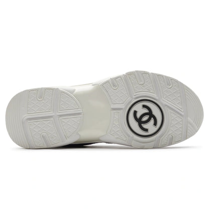 Chanel CC Logo Suede Nylon Purple Blue Sneaker