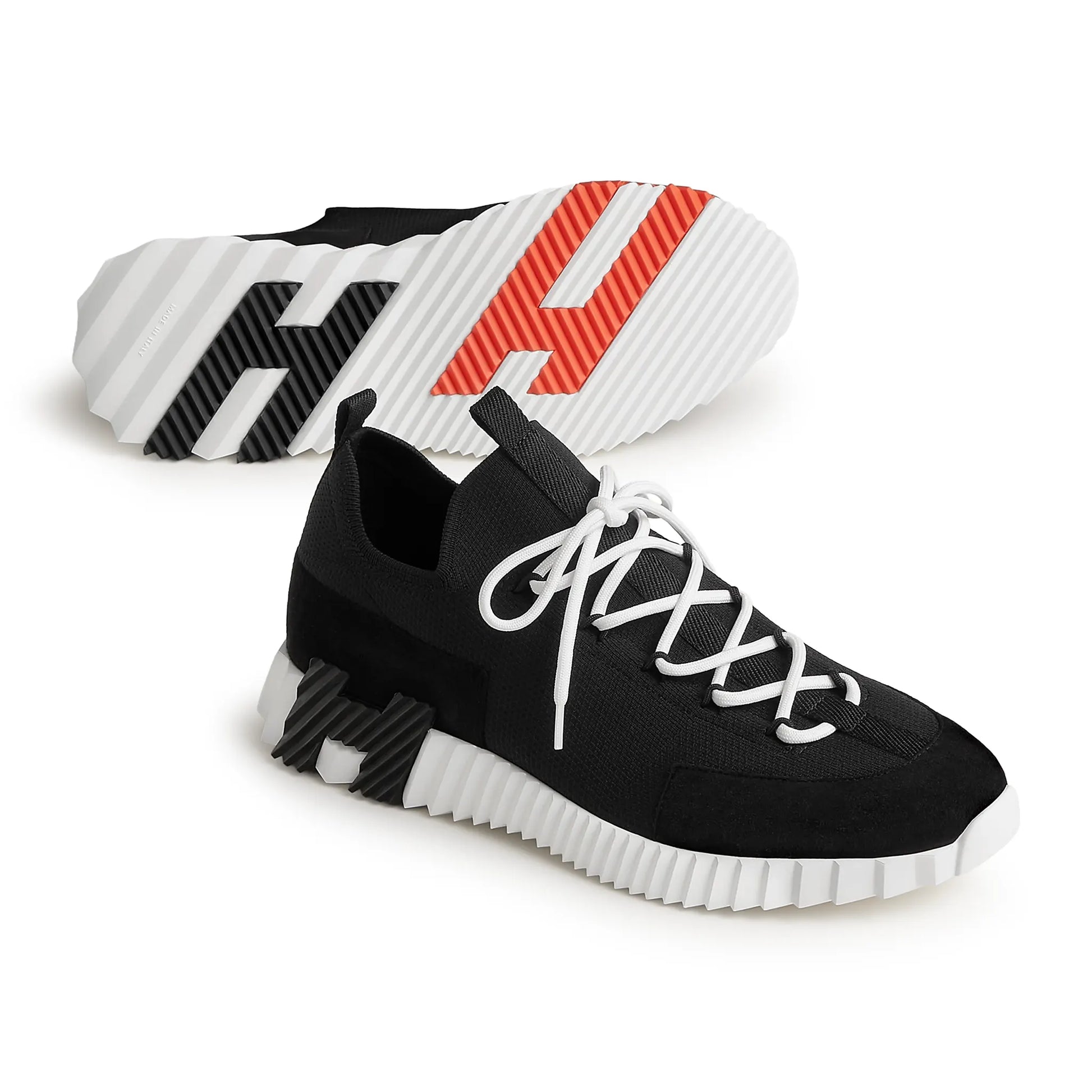 Hermes Paris Lift Slip-On Noir Blanc Sneaker