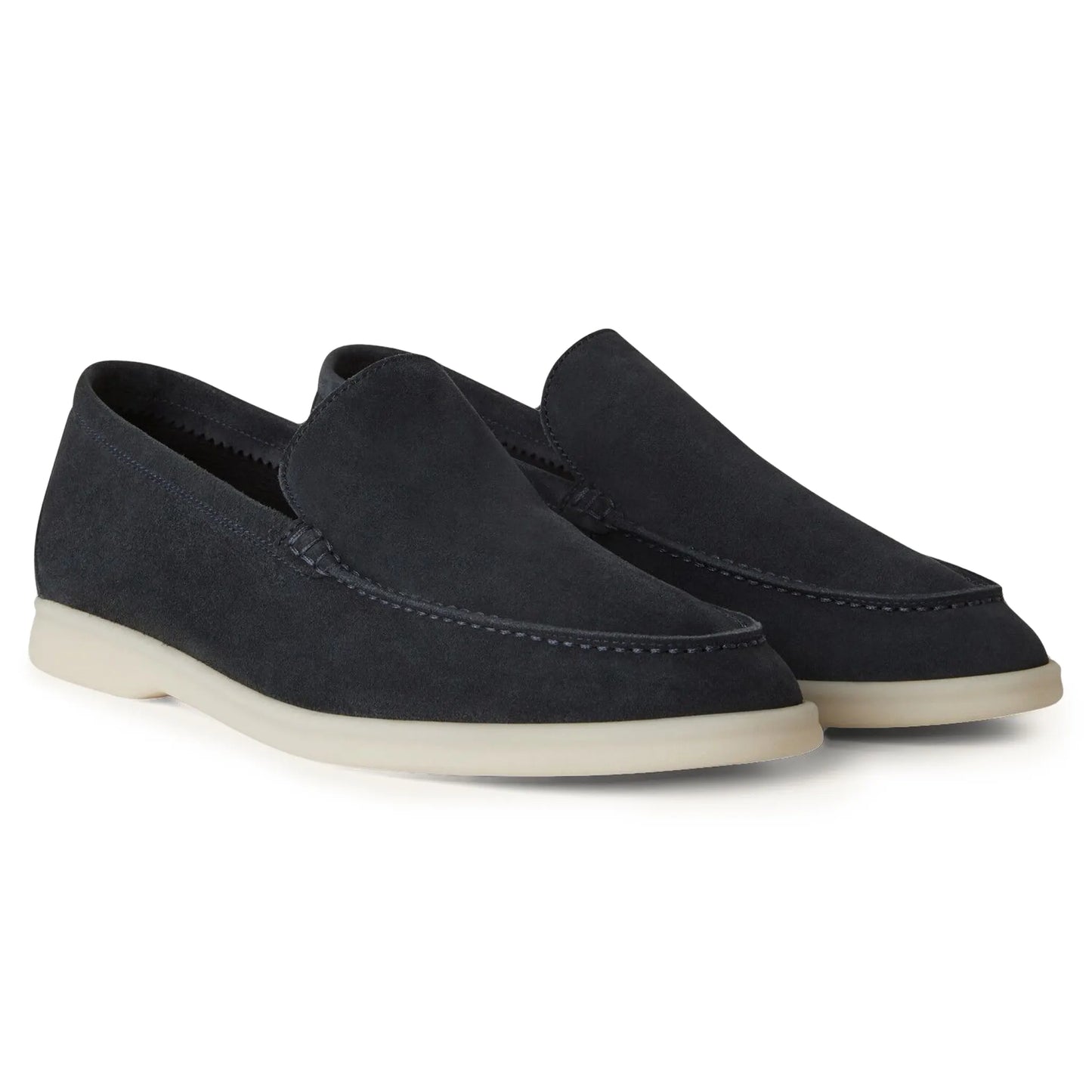 Loro Piana Summer Walk Suede Classic Blue Loafers