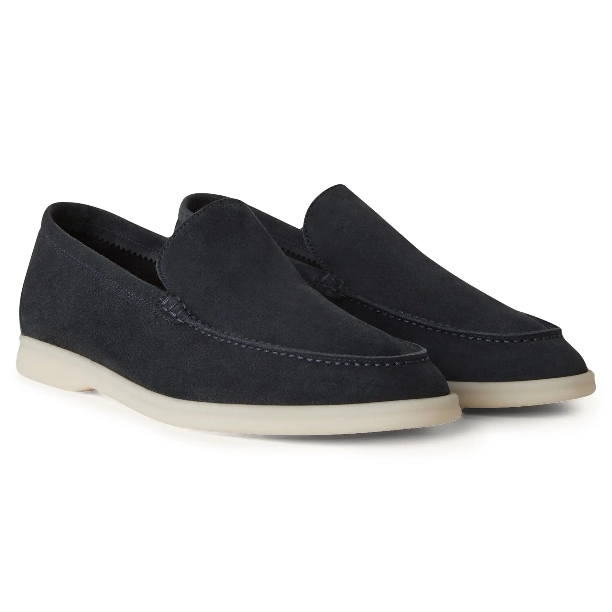 Loro Piana Summer Walk Suede Classic Blue Loafers