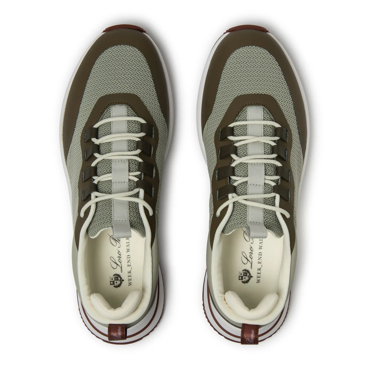 Loro Piana Week End Walk Frost Dark Green Linen Mesh Sneaker
